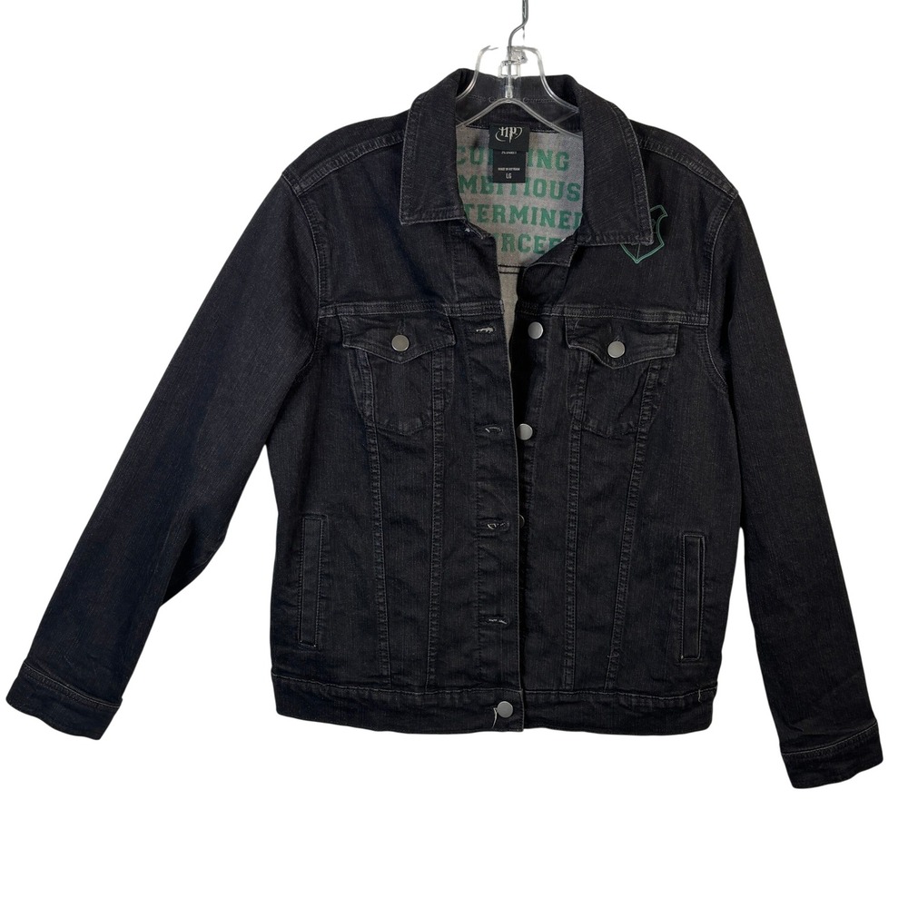 DKNY Jeans Mens Black Denim Sherpa Lined Trucker Jacket Large Washed Black